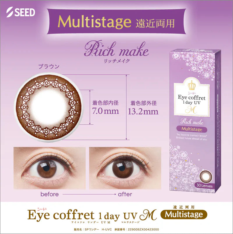 SEED 1day UV M View support daily disposable progressive color contact lenses