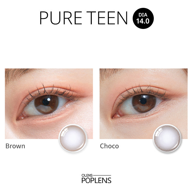 O-lens Pure Teen monthly disposable colored contact lenses 