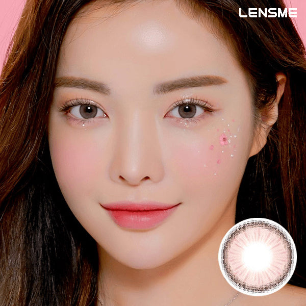 LensMe Akma Holoris Pink monthly disposable colored contact lenses