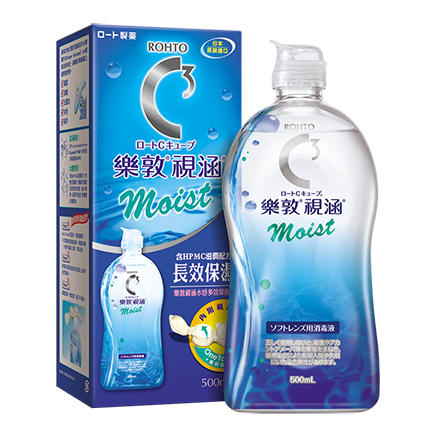 ROHTO 樂敦C3 Softone  Moist 隱形眼鏡護理液 500ml