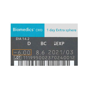 CooperVision Biomedics 1Day Extra Daily Disposable Contact Lenses